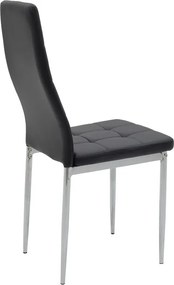 Καρέκλα Cube PU μαύρο-πόδι χρωμίου 4αδα 41x46x97 εκ.