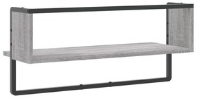 vidaXL Ράφι Τοίχου με Μπάρα Γκρι Sonoma 65x25x30 εκ.