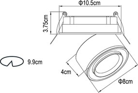 LED Σποτ Χωνευτό Κινητό Mira 15W 3000K 15-45° ⌀10,5cm Λευκό