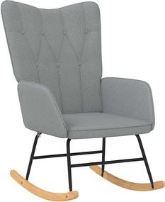 vidaXL Κουνιστή Πολυθρόνα Ανοιχτό Γκρι Υφασμάτινη