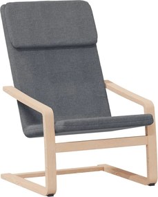 vidaXL Πολυθρόνα Relax Σκούρο Γκρι Υφασμάτινη με Υποπόδιο
