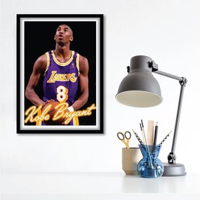 Ξύλινο Κάδρο Kobe Bryant KD0519 30x40cm Μαύρο Ξύλινο Κάδρο (με πόστερ)