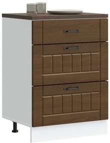 vidaXL ντουλάπι βάσης κουζίνας Lucca Καφέ Δρυς κατασκευασμένο ξύλο