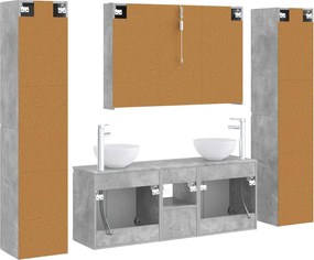 vidaXL Σετ Επίπλων Μπάνιου 6 pcs Γκρι Σκυροδέματος