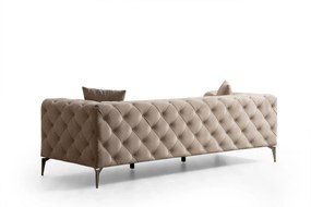 Καναπές Chesterfield 3θέσιος Como 237x90x70εκ - Ecru