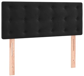 vidaXL Κρεβάτι Boxspring με Στρώμα &amp; LED Μαύρο 90x200 εκ. Βελούδινο