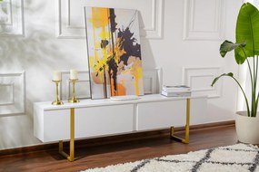 Έπιπλο Τηλεόρασης Λευκό / Χρυσό PEVEI 180x30x50