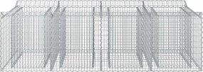 vidaXL Ανασηκωμένο κρεβάτι gabion 2 pcs Ασημί