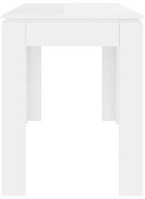 vidaXL Τραπεζαρία Γυαλιστερό Λευκό 120 x 60 x 76 εκ. από Επεξ. Ξύλο