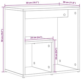 Τραπέζια Βοηθητικά 2 τεμ. Λευκά 50x30x50 εκ. Επεξεργασμένο Ξύλο - Λευκό