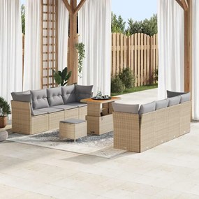 vidaXL Σετ Καναπέ Κήπου 11 pcs μπεζ και ανοιχτό γκρι 90 x 55 x 71 cm