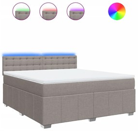 vidaXL Κρεβάτι Boxspring με Στρώμα Taupe 180x200 εκ. Υφασμάτινο