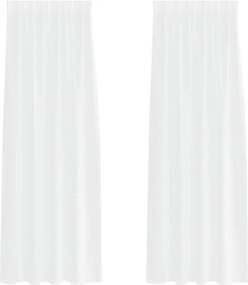 vidaXL Κουρτίνα βυσσινί 2 pcs Λευκό 225 x 140 εκ. Πολυεστέρας