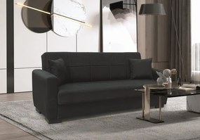 ANIMA BLACK ΥΦΑΣΜΑ 3ΘΕΣΙΟΣ ΚΑΝΑΠΕΣ/ΚΡΕΒΑΤΙ ΜΕ ΑΠΟΘ.ΧΩΡΟ 210X80X75εκ. ZITA PLUS 210Χ80Χ75εκ. ΚΡΕΒ.180Χ100