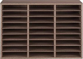 VEVOR Wooden Literature Organizer 27 Compartments Removable Shelves Black-Grey