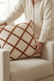Stewehome Μαξιλαροθήκη με σχέδιο ρίγες και λεπτομέρεια 42x42 cm