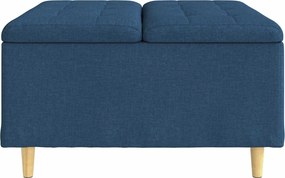 vidaXL Οθωμανό με Αποθηκευτικό Χώρο Μπλε 80 x 80 x 45 cm ύφασμα