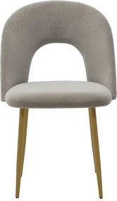 Καρέκλα Jonah pakoworld βελούδο γκρι-φυσικό πόδι