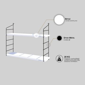 Wall Shelf Armoni 2'li - White White