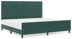 vidaXL Κρεβάτι Dark Green 200x200 εκ. Βελούδο