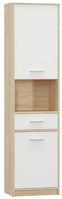 Ντουλάπα στήλη Letto  σε oak - λευκό ματ απόχρωση 50,2x34,3x195εκ