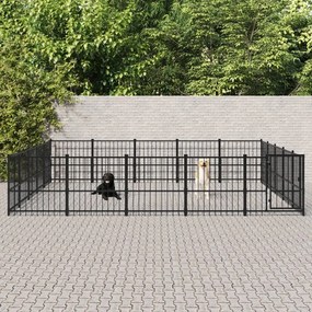 Κλουβί Σκύλου Εξωτερικού Χώρου 23,52 μ² από Ατσάλι - Μαύρο