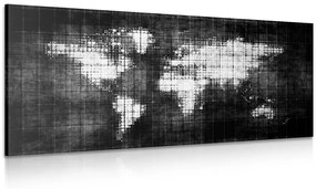 Εικόνα του κόσμου σε έναν χάρτη σε ασπρόμαυρο