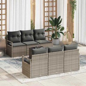 vidaXL Σετ Καναπέ Κήπου με μαξιλάρι 7 pcs Γκρι 55 x 55 x 37 εκ