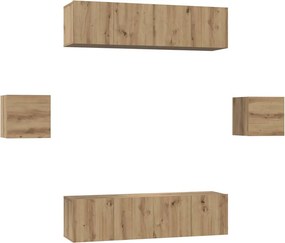 vidaXL Σετ επίπλου τηλεόρασης 6 pcs Artisan Oak Επεξεργασμένο ξύλο