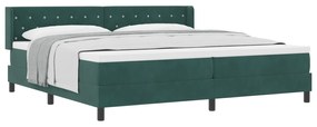vidaXL κρεβάτι Box Spring με στρώμα  Σκούρο Πράσινο 200x200 εκ. Βελούδο