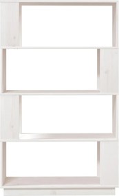 vidaXL Βιβλιοθήκη/Διαχωριστικό Χώρου Λευκό 80x25x132 εκ. Μασίφ Πεύκο