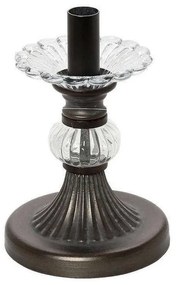 Κηροπήγιο Ρετρό FUT301 Μπρονζέ 18,5x13,2x13,2cm Espiel Metal, Glass