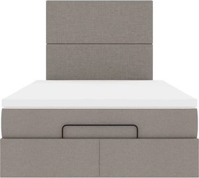 vidaXL Οθωμανικό κρεβάτι με στρώμα Taupe 120x190 cm Ύφασμα