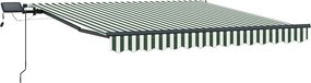 vidaXL Αναδιπλούμενη τέντα Πράσινο και Λευκό 350 x 250 εκ