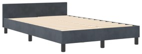 vidaXL Σκελετός κρεβατιού Σκούρο Γκρι 120x200 εκ. Βελούδο