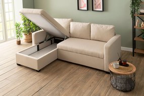 Corner Sofa-Bed Kado - Cream Cream