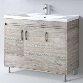 Έπιπλο Μπάνιου Πάγκος Με Νιπτήρα Savina S3BSA100NO0 100x46x83cm Natural Oak Porcelain,Melamine
