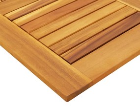 Επιφάνεια Τραπεζιού Τετράγωνη 80x80x2,2 εκ. Μασίφ Ξύλο Ακακίας - Καφέ
