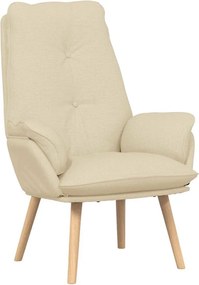 vidaXL Πολυθρόνα Κρεμ 69 x 74 x 93 εκ. Ύφασμα και Κόντρα Πλακέ