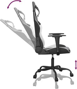 vidaXL Καρέκλα Gaming Μαύρο/Λευκό από Συνθετικό Δέρμα