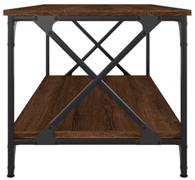 vidaXL Τραπεζάκι Σαλονιού Καφέ Δρυς 100x50x45 εκ. Επεξ. Ξύλο + Σίδηρος