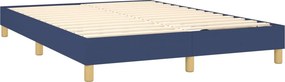vidaXL Κρεβάτι Boxspring με Στρώμα Μπλε 140x190 εκ. Υφασμάτινο