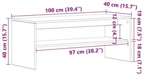 Έπιπλο Τηλεόρασης Καπνιστή Δρυς 100 x 40 x 40 εκ. Επεξ. Ξύλο - Καφέ