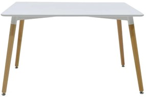 Τραπέζι Natali MDF λευκό-πόδια φυσικό χρώμα 120x80x76εκ 120x80x76 εκ.