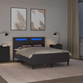 vidaXL Σκελετός κρεβατιού με στρώμα Γκρι 120 x 190 cm Τεχνητό Δέρμα