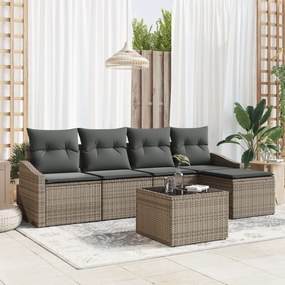 vidaXL Σετ 5 τεμαχίων καναπέ κήπου με μαξιλάρια Γκρι Πολυρατάν