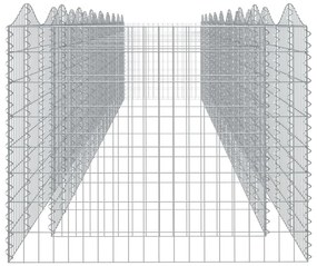 Συρματοκιβώτιο Τοξωτό 800x100x100 εκ. από Γαλβανισμένο Σίδερο - Ασήμι