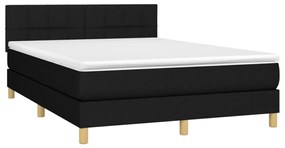 ΚΡΕΒΑΤΙ BOXSPRING ΜΕ ΣΤΡΩΜΑ &amp; LED ΜΑΥΡΟ 140X190 ΕΚ. ΥΦΑΣΜΑΤΙΝΟ 3133711