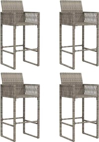 vidaXL Σετ μπαρ κήπου 5 τεμαχίων χωρίς μαξιλάρια Γκρί