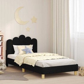 Κρεβατική βάση για παιδιά με προσκέφαλο Μαύρο 90 x 200 cm